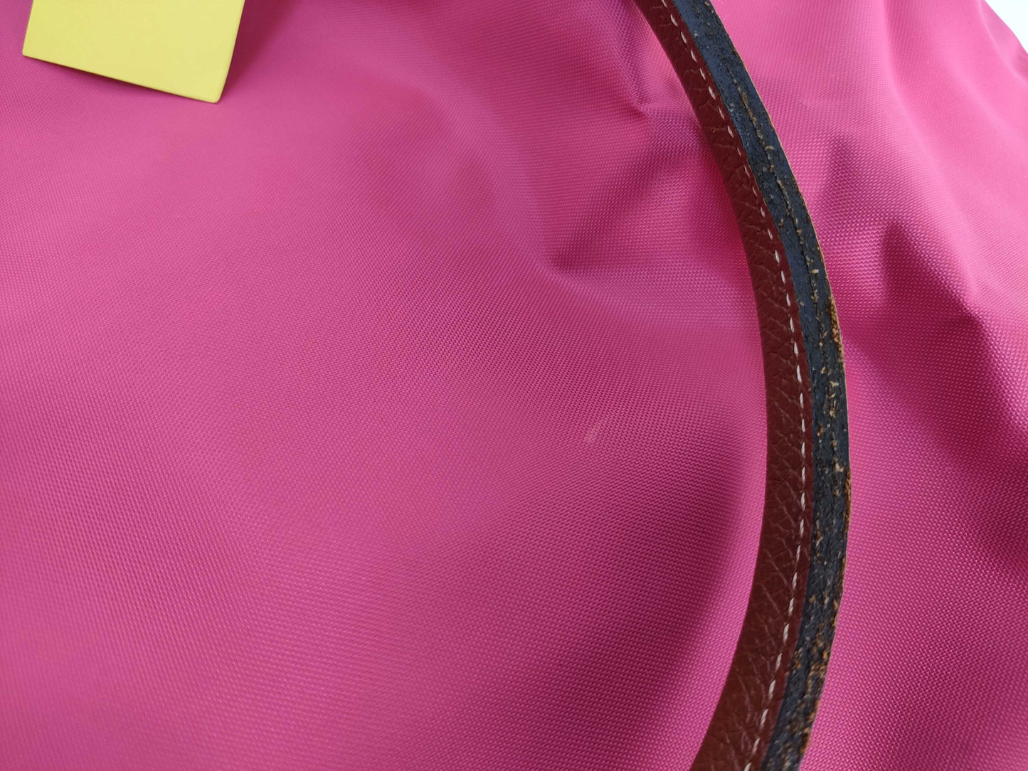 LONG CHAMP Le Pliage Pink Nylon and Leather Handbag