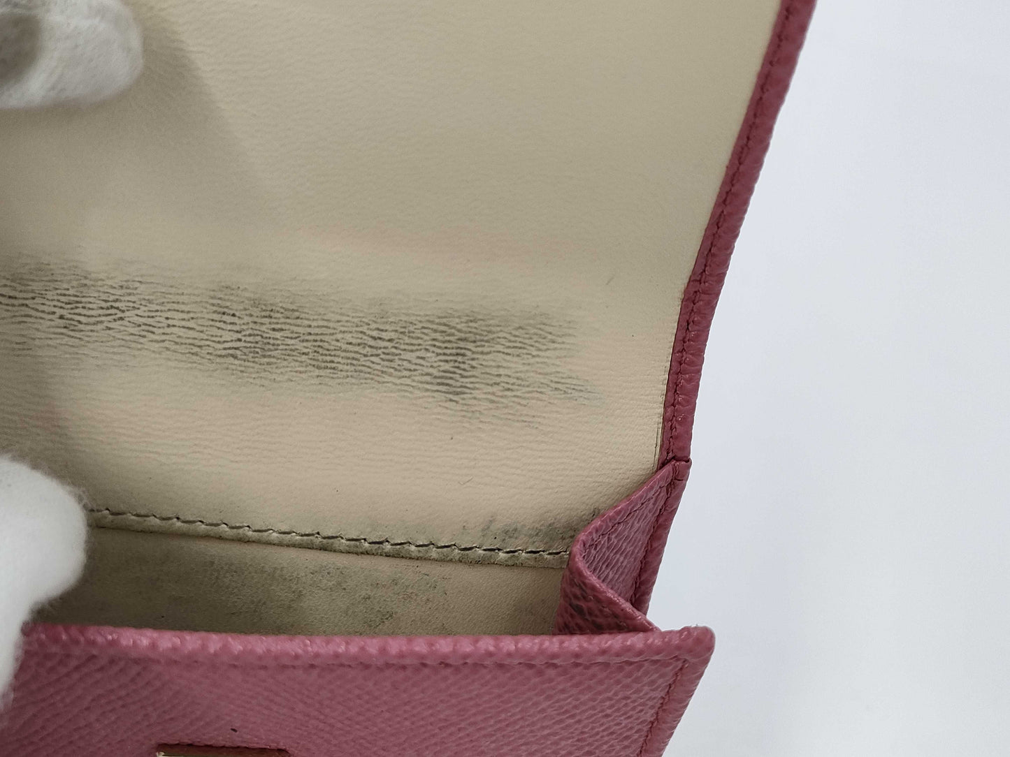 BVLGARI B.zero1 Pink Logo Clip Tri-fold Wallet