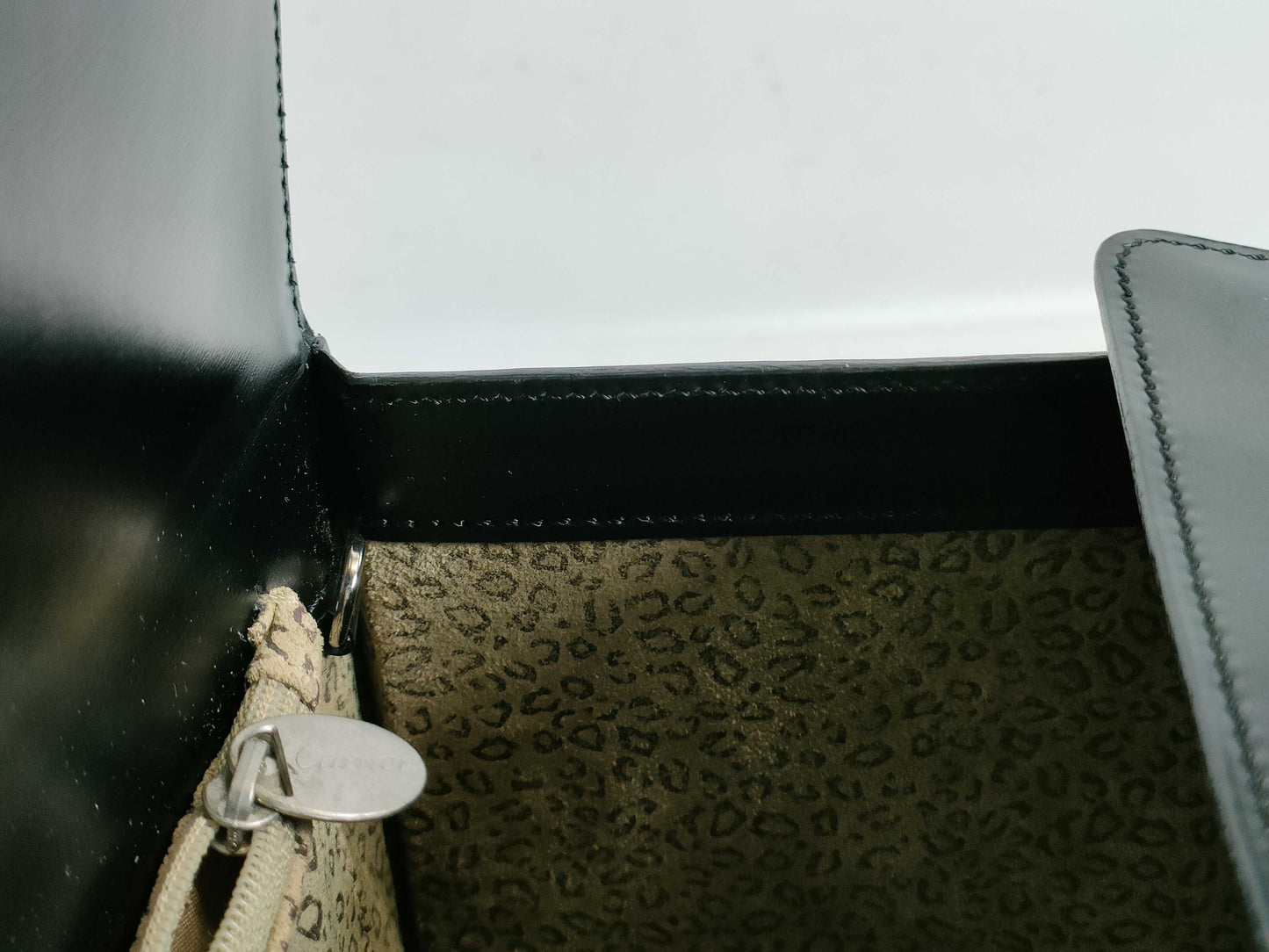 Cartier Silver Hardware Leather Handbag