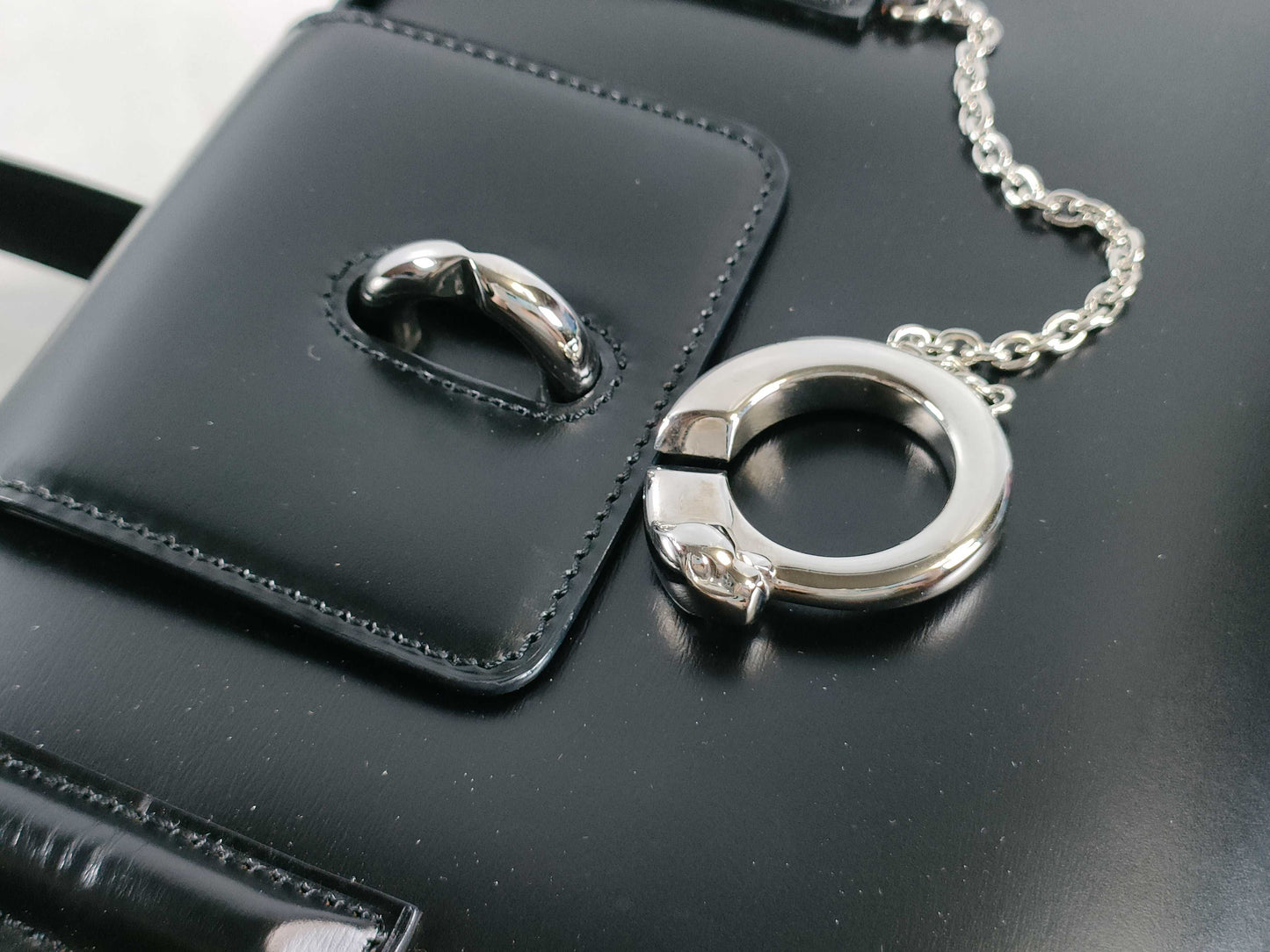 Cartier Silver Hardware Leather Handbag