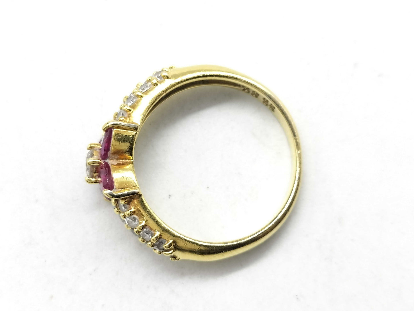 R 0.82ct D 0.52ct K18 4.1g Ring