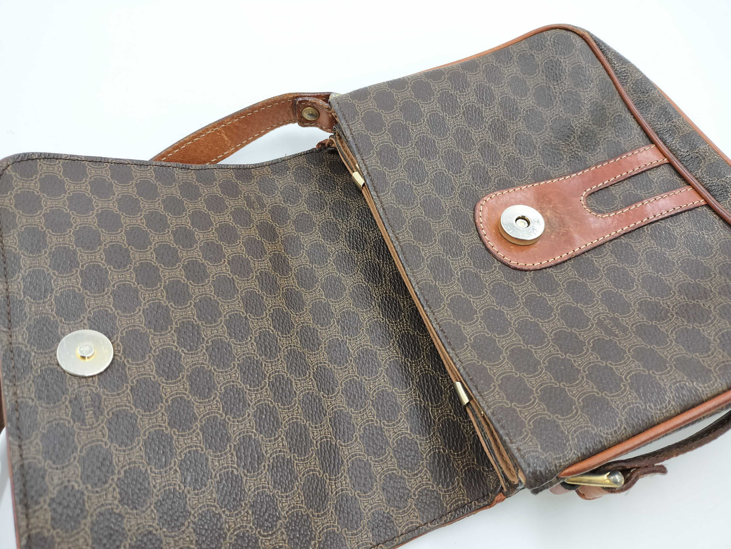 CELINE Shoulder Bag Leather Flap Shoulder Bag