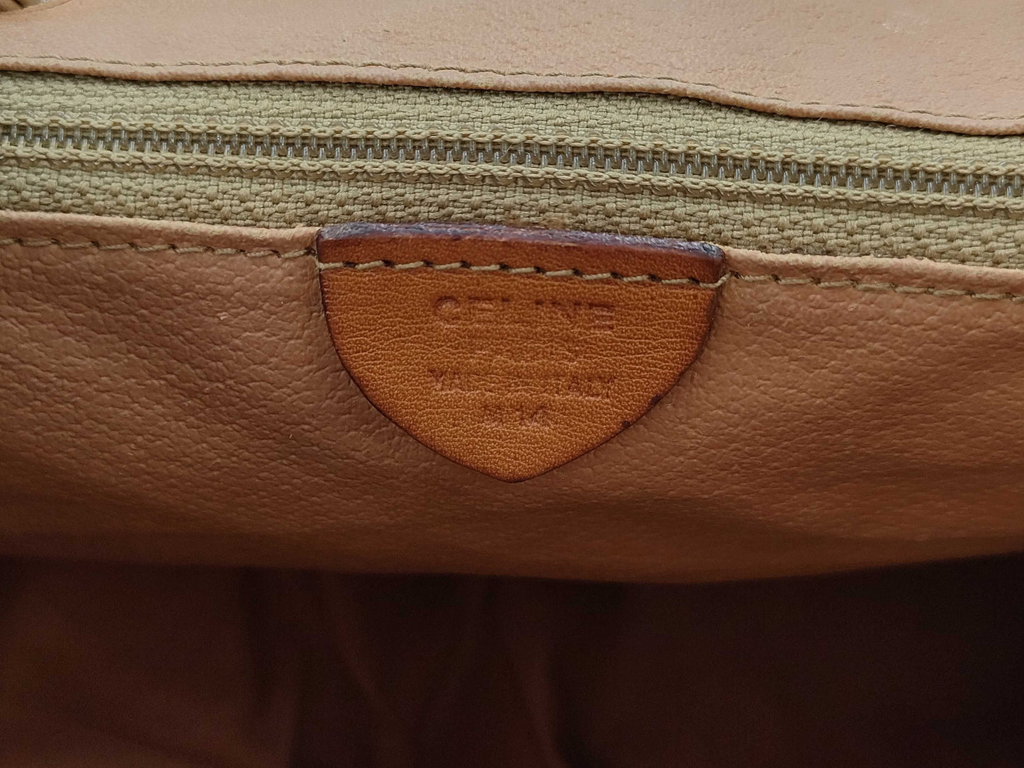 CELINE PVC Nylon Backpack with Gold Hardware