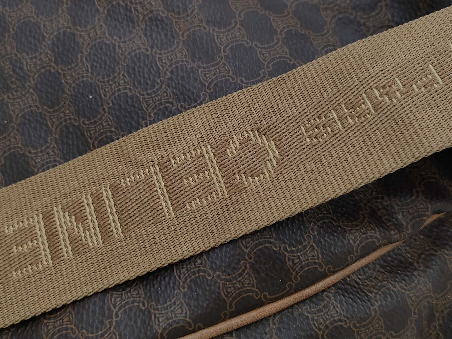 CELINE PVC Nylon Backpack with Gold Hardware
