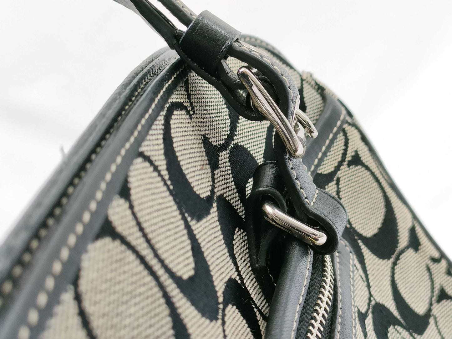 COACH Signature Canvas and Leather Fringe Charm 6828 Handbag