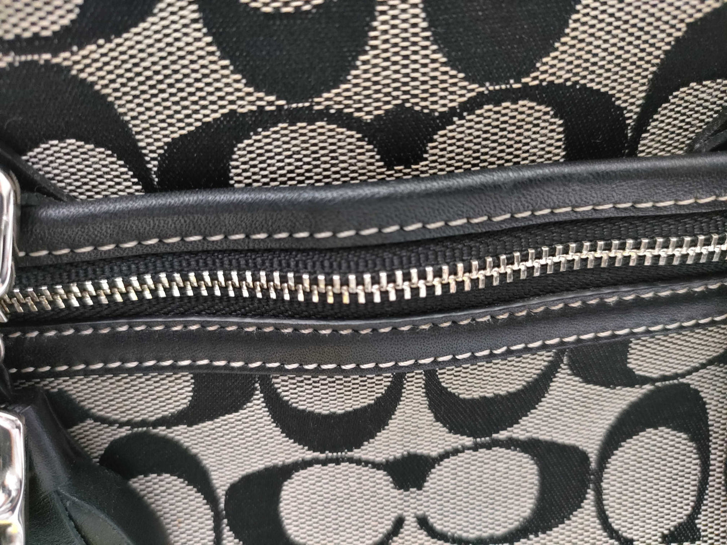 COACH Signature Canvas and Leather Fringe Charm 6828 Handbag