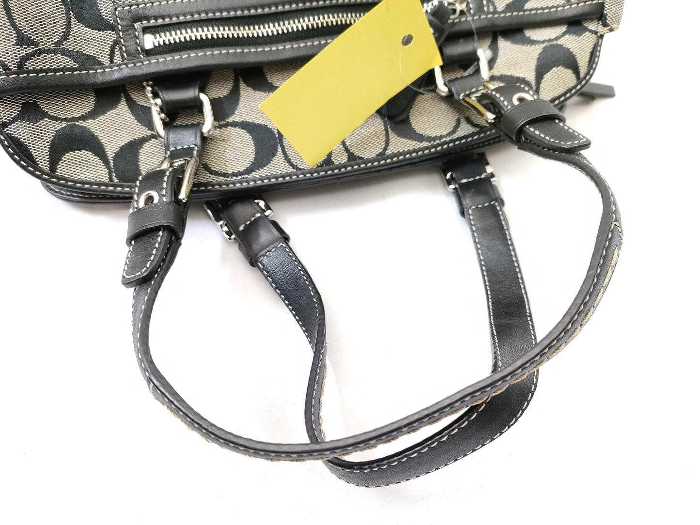 COACH Signature Canvas and Leather Fringe Charm 6828 Handbag