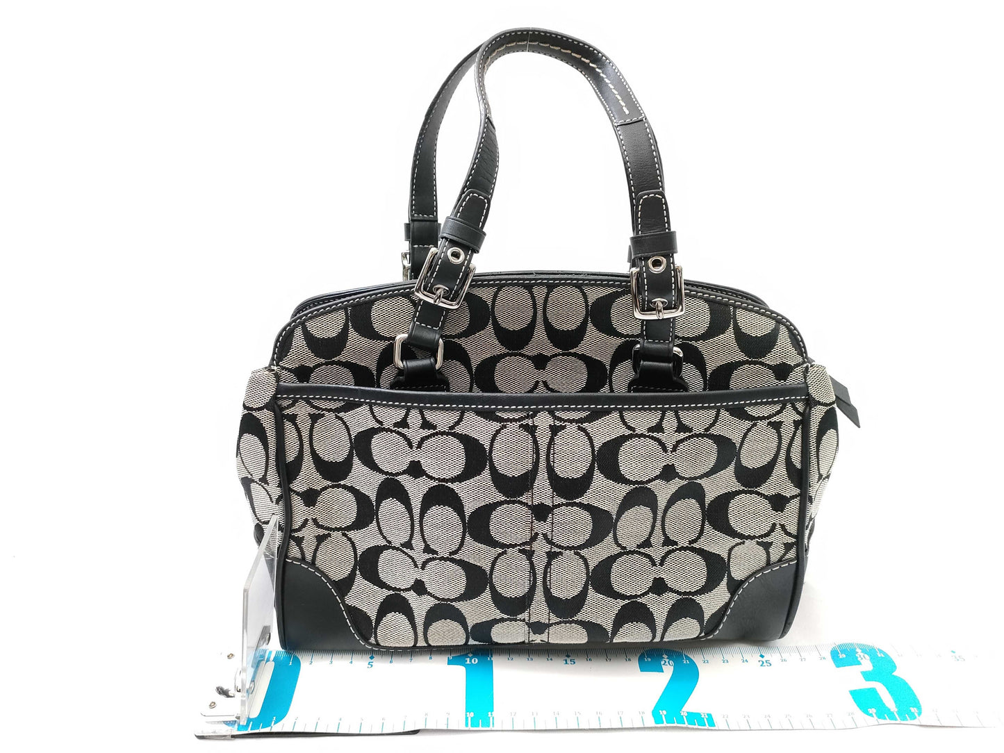 COACH Signature Canvas and Leather Fringe Charm 6828 Handbag
