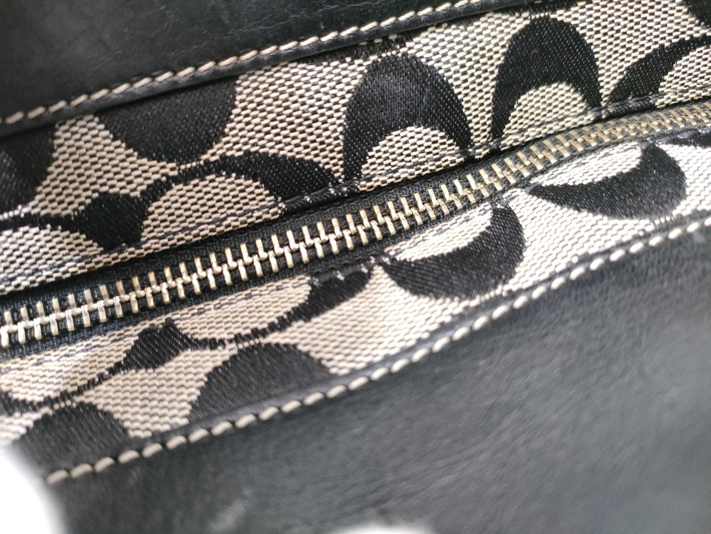 COACH Signature Canvas and Leather Fringe Charm 6828 Handbag