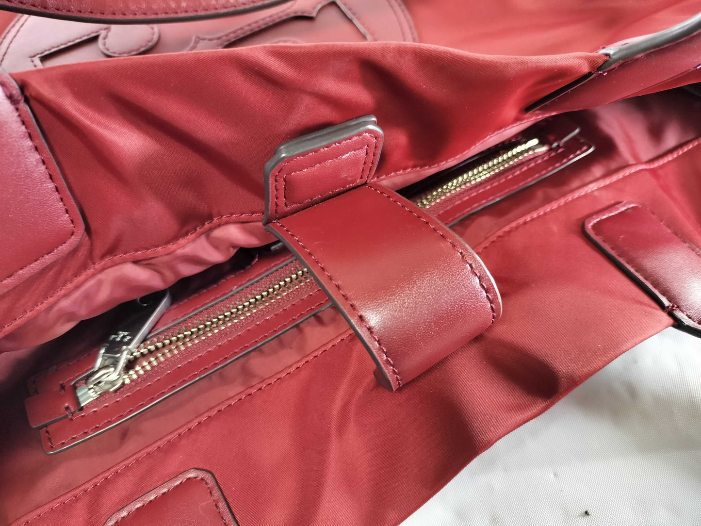 Tory Burch Leather Nylon Tote Bag