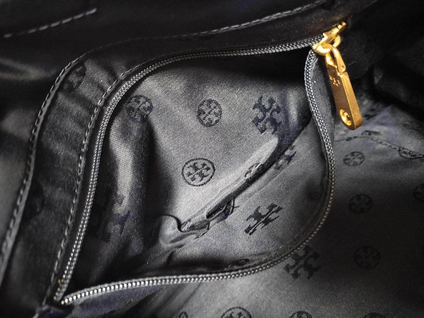 Tory Burch Leather Nylon Tote Bag