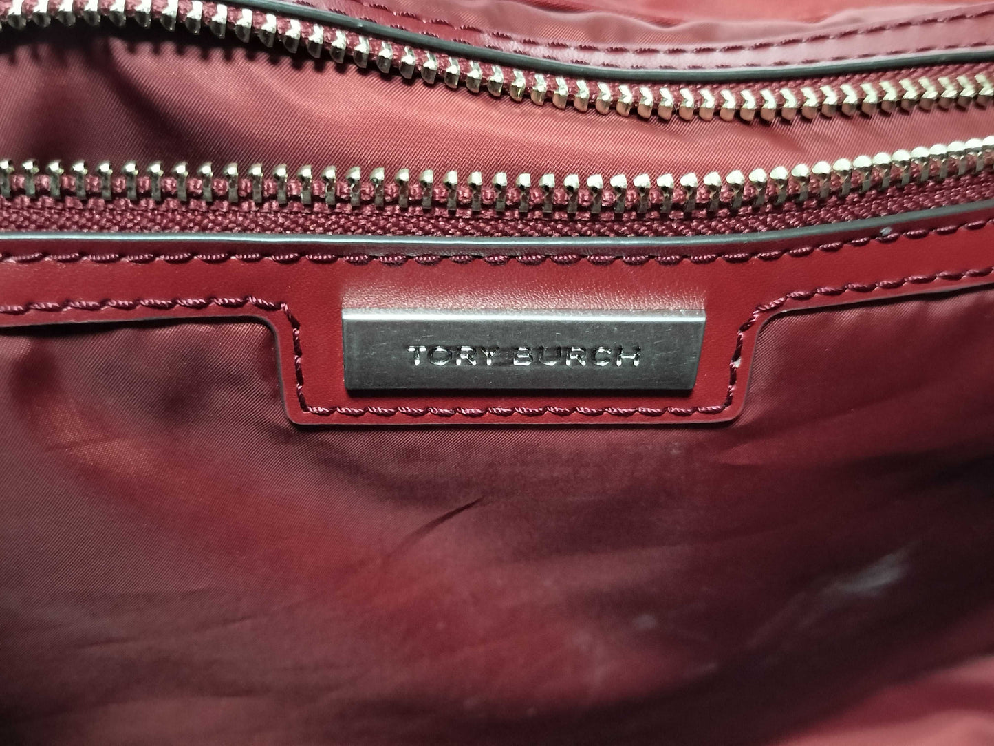 Tory Burch Leather Nylon Tote Bag