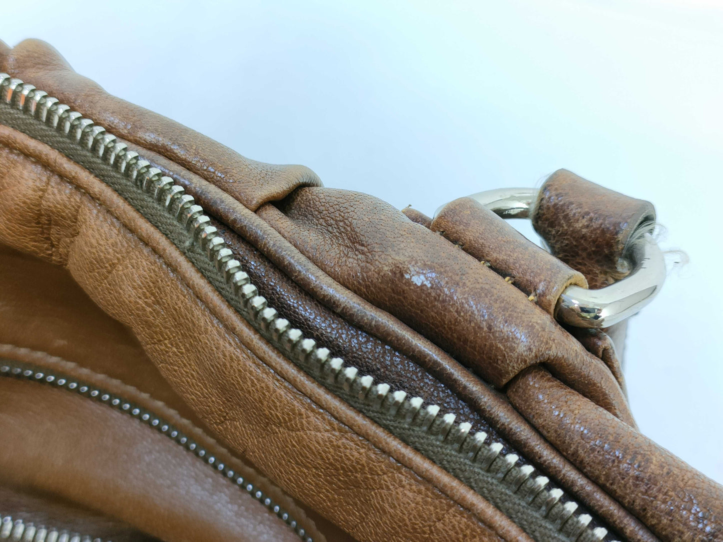 PRADA Leather Tote with Padlock, Brown Handbag