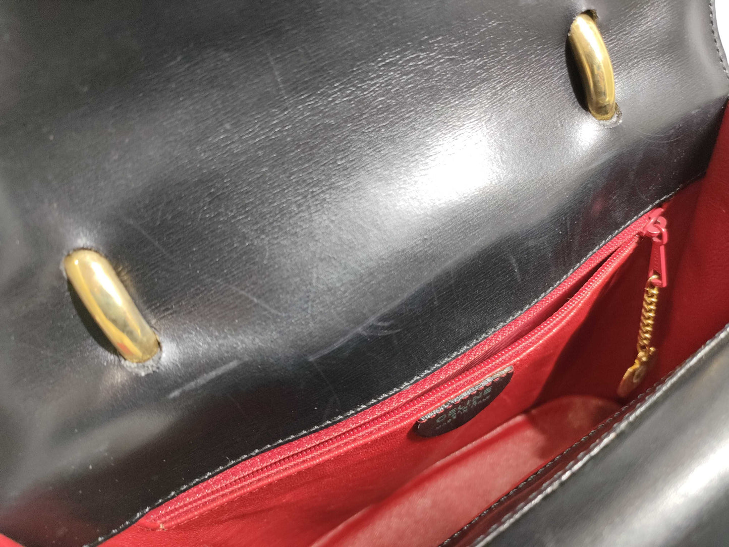 CELINE W-Flap Leather Handbag Handbag