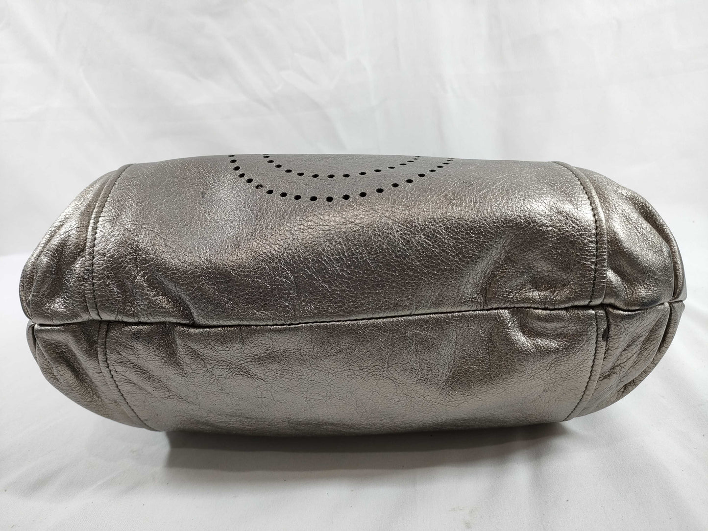 Salvatore Ferragamo Gancini Perforated Leather Shoulder Bag/Handbag
