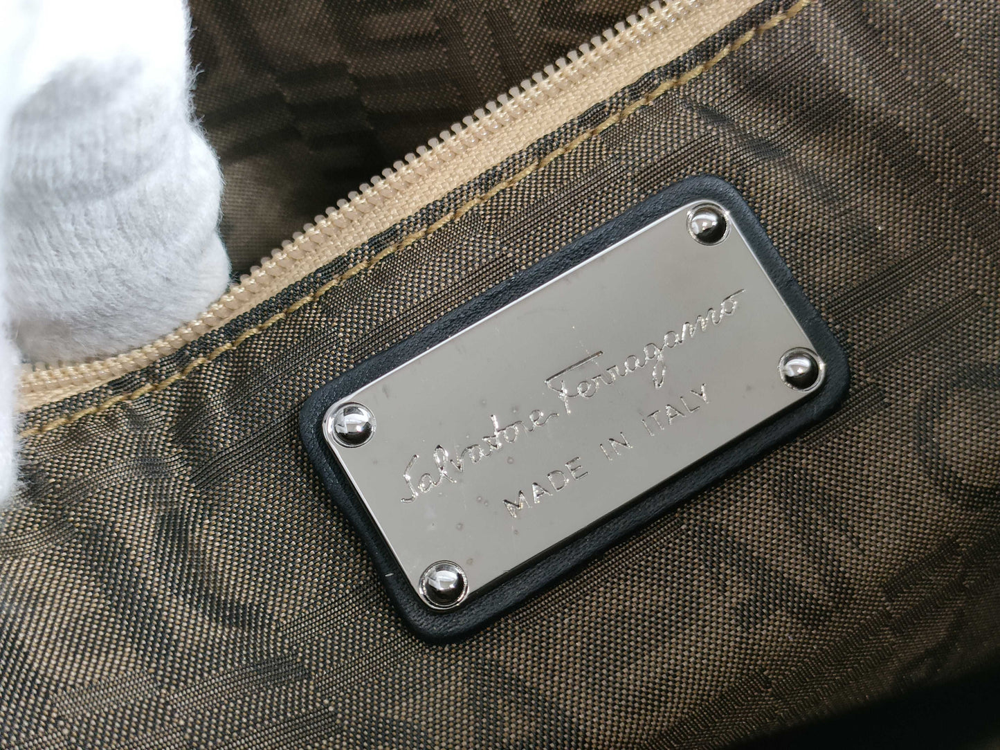 Salvatore Ferragamo Gancini PVC Tote Bag Handbag