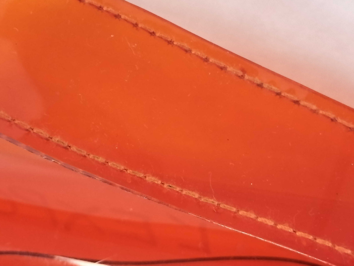 HERMES Vinyl Kelly PVC Tote Bag Orange Tote Bag