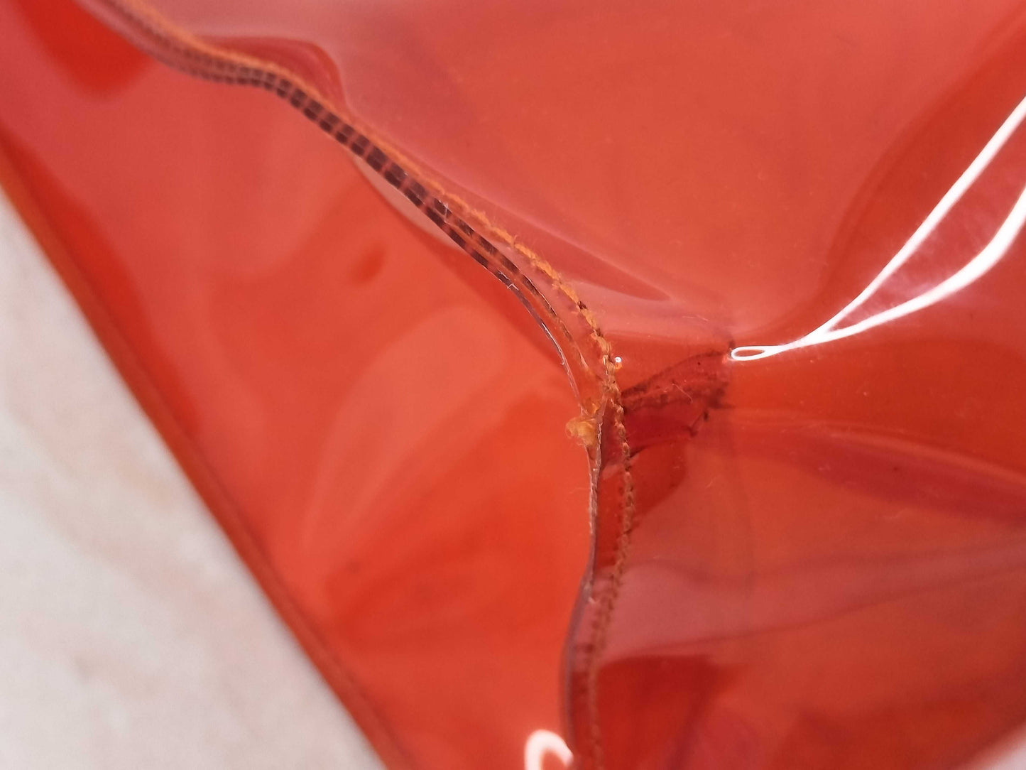 HERMES Vinyl Kelly PVC Tote Bag Orange Tote Bag