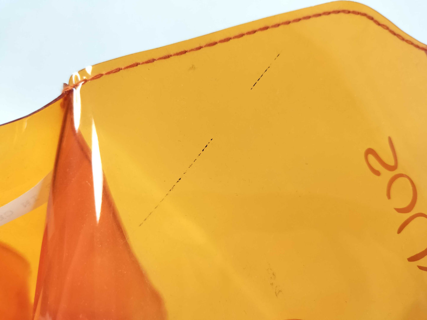 HERMES Vinyl Kelly PVC Tote Bag Orange Tote Bag