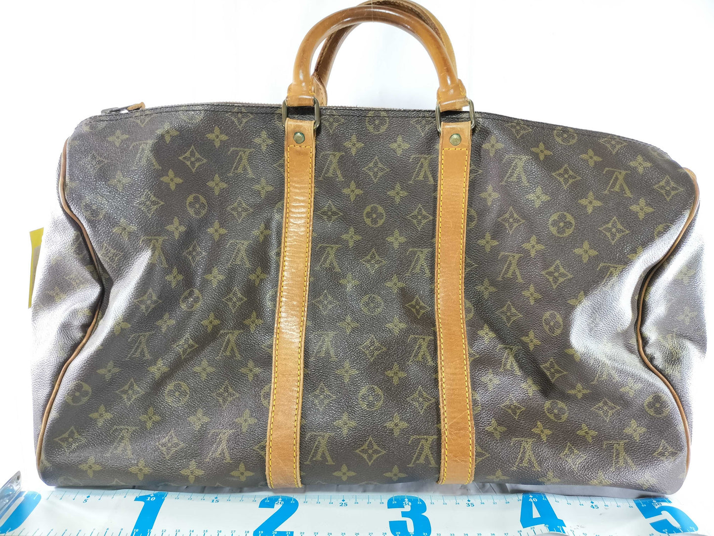 LOUIS VUITTON Monogram Keepall 50 Boston Bag with Torn Zipper Top