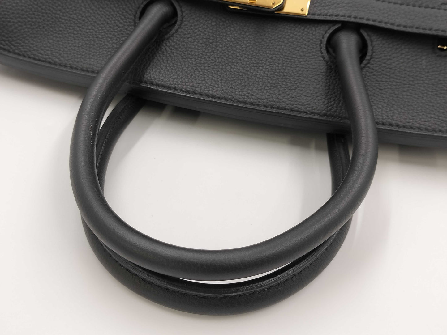 HERMES Birkin 35 handbag with GD hardware, dark gray, unclear year of manufacture stamp