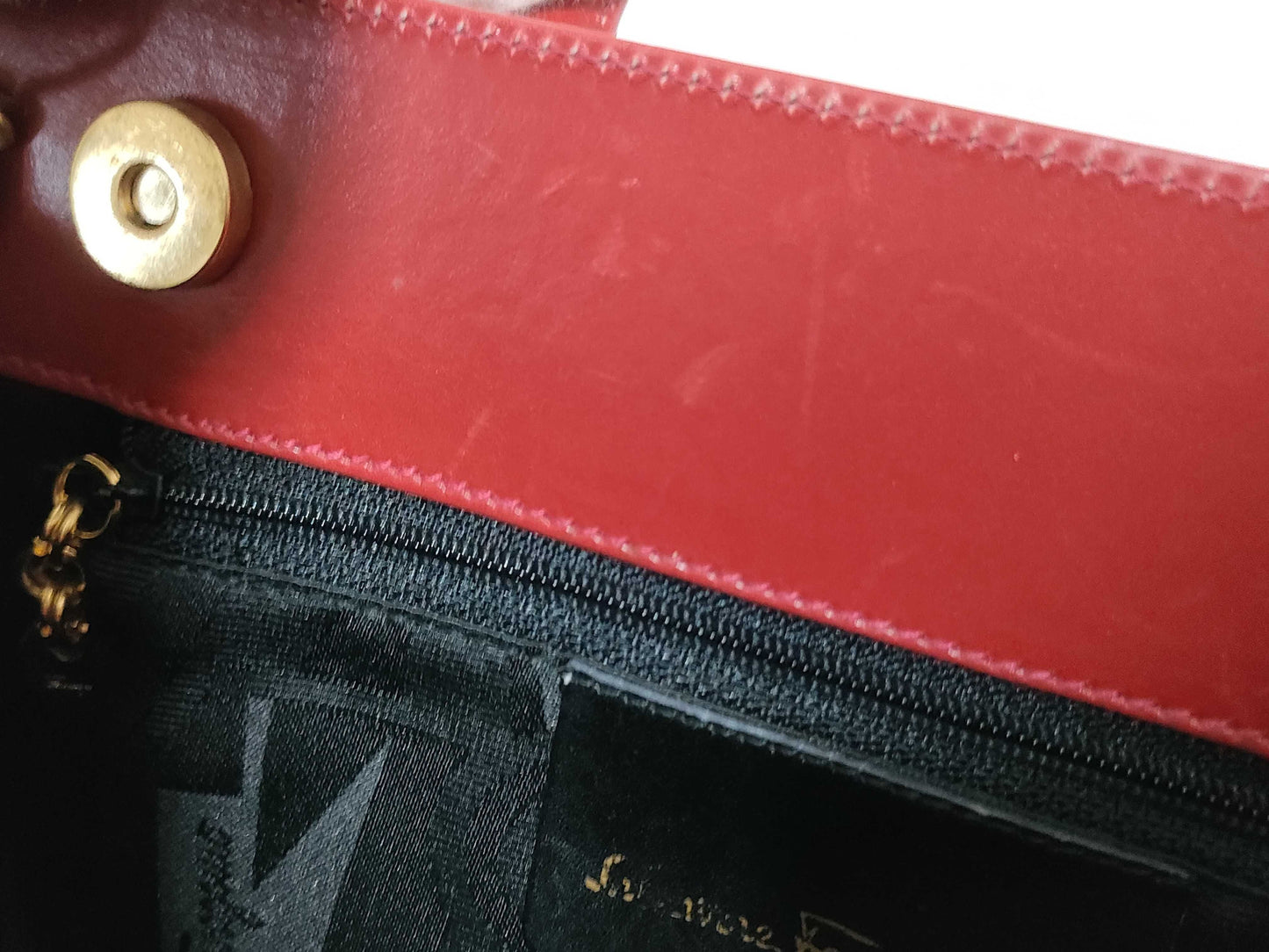 Salvatore Ferragamo Vara Vara Ribbon Handbag Red Handbag