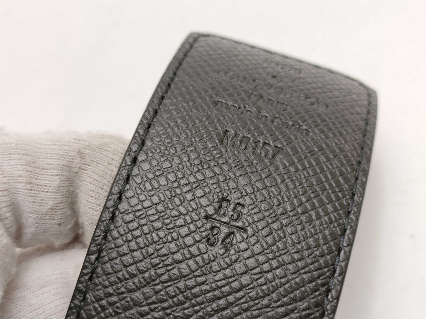 LOUIS VUITTON Taiga Reversible Belt with LV Initials and Monogram