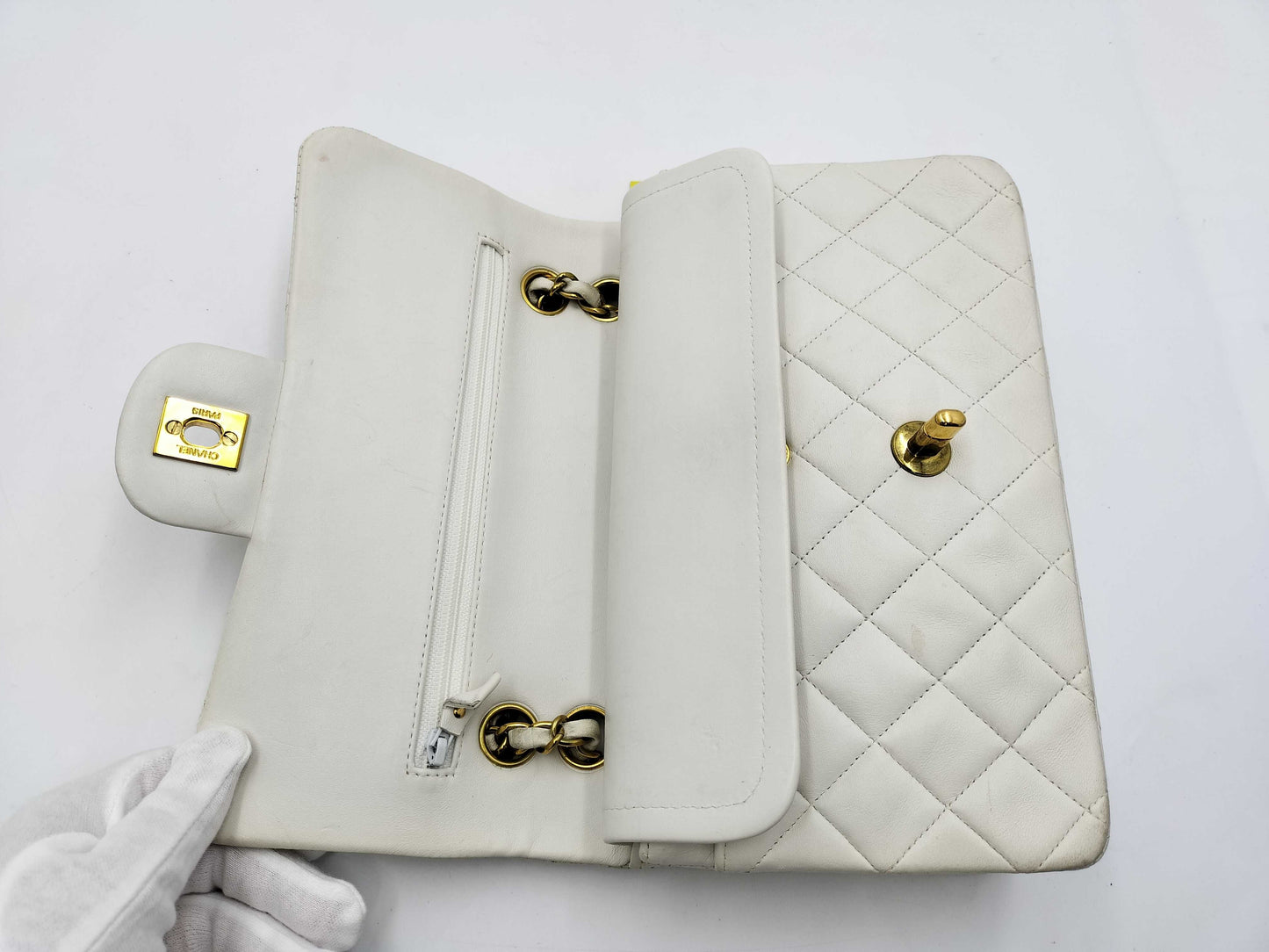 CHANEL Lambskin Double Flap Shoulder Bag