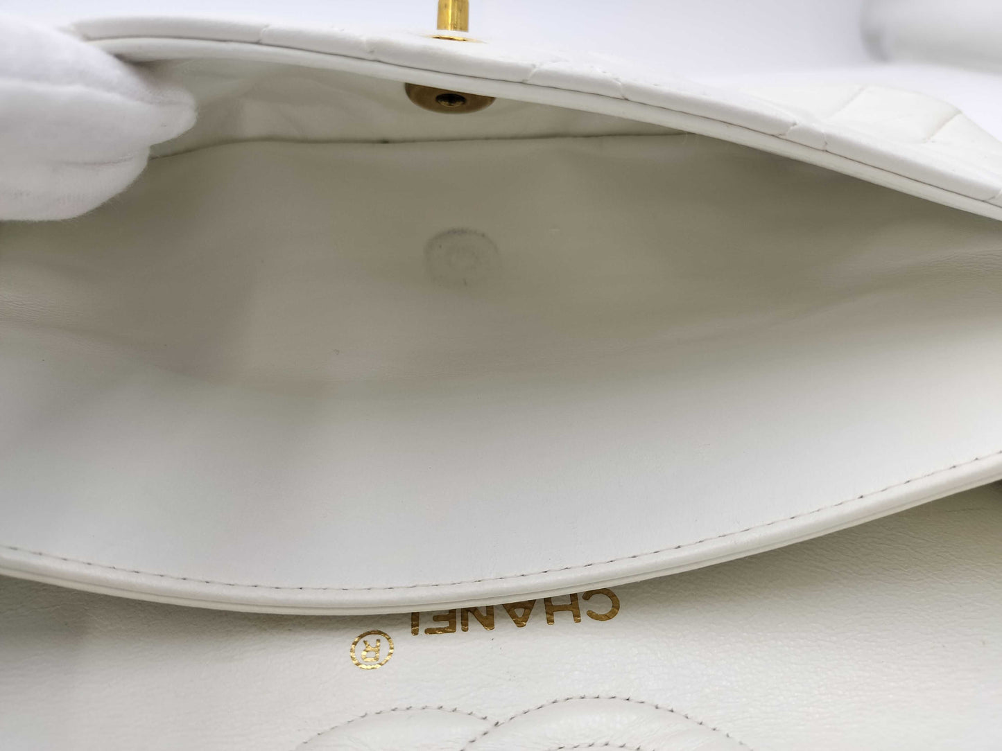 CHANEL Lambskin Double Flap Shoulder Bag