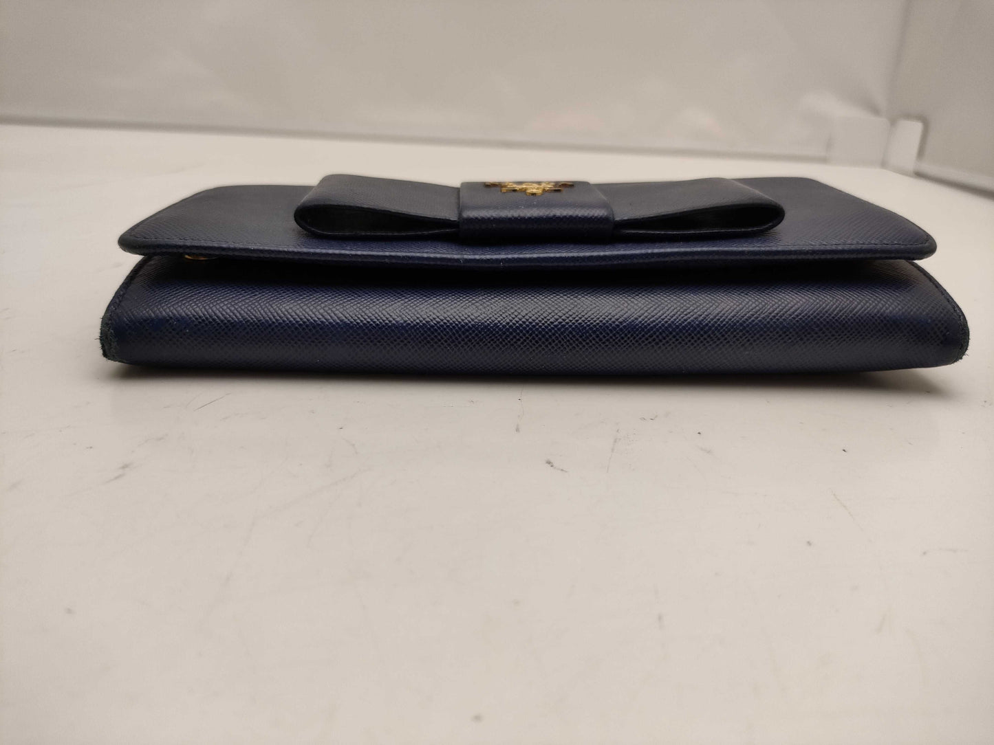 PRADA Saffiano Ribbon Round Long Wallet