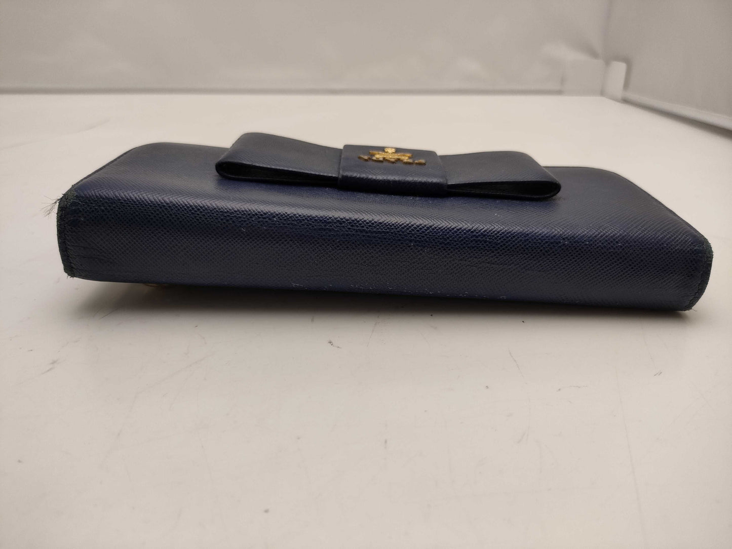 PRADA Saffiano Ribbon Round Long Wallet