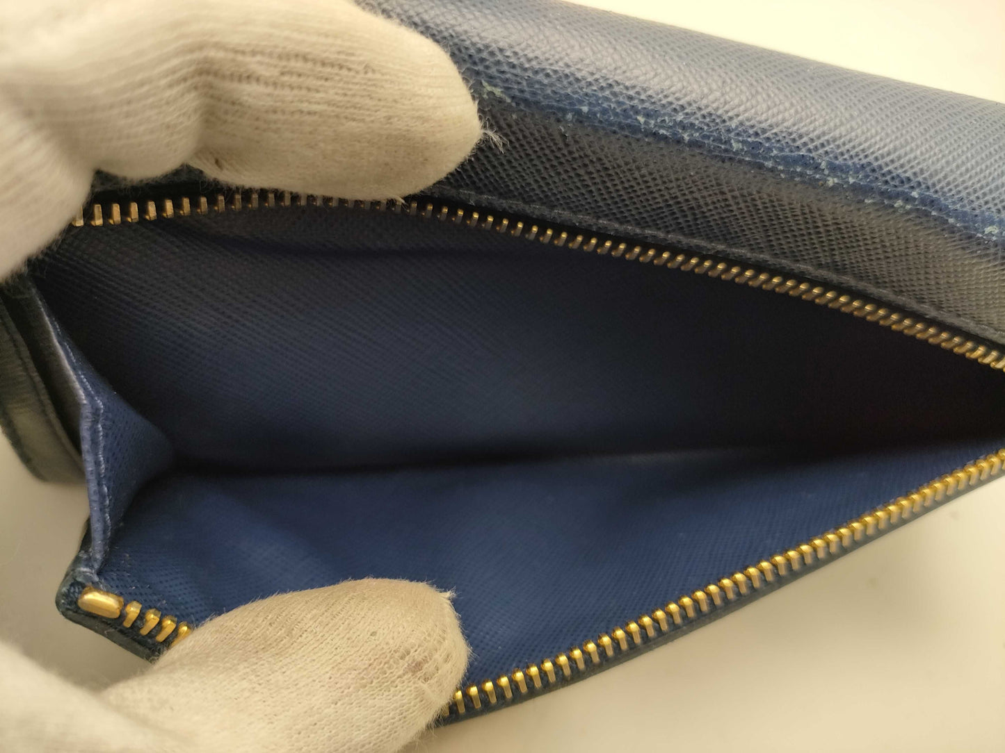 PRADA Saffiano Ribbon Round Long Wallet