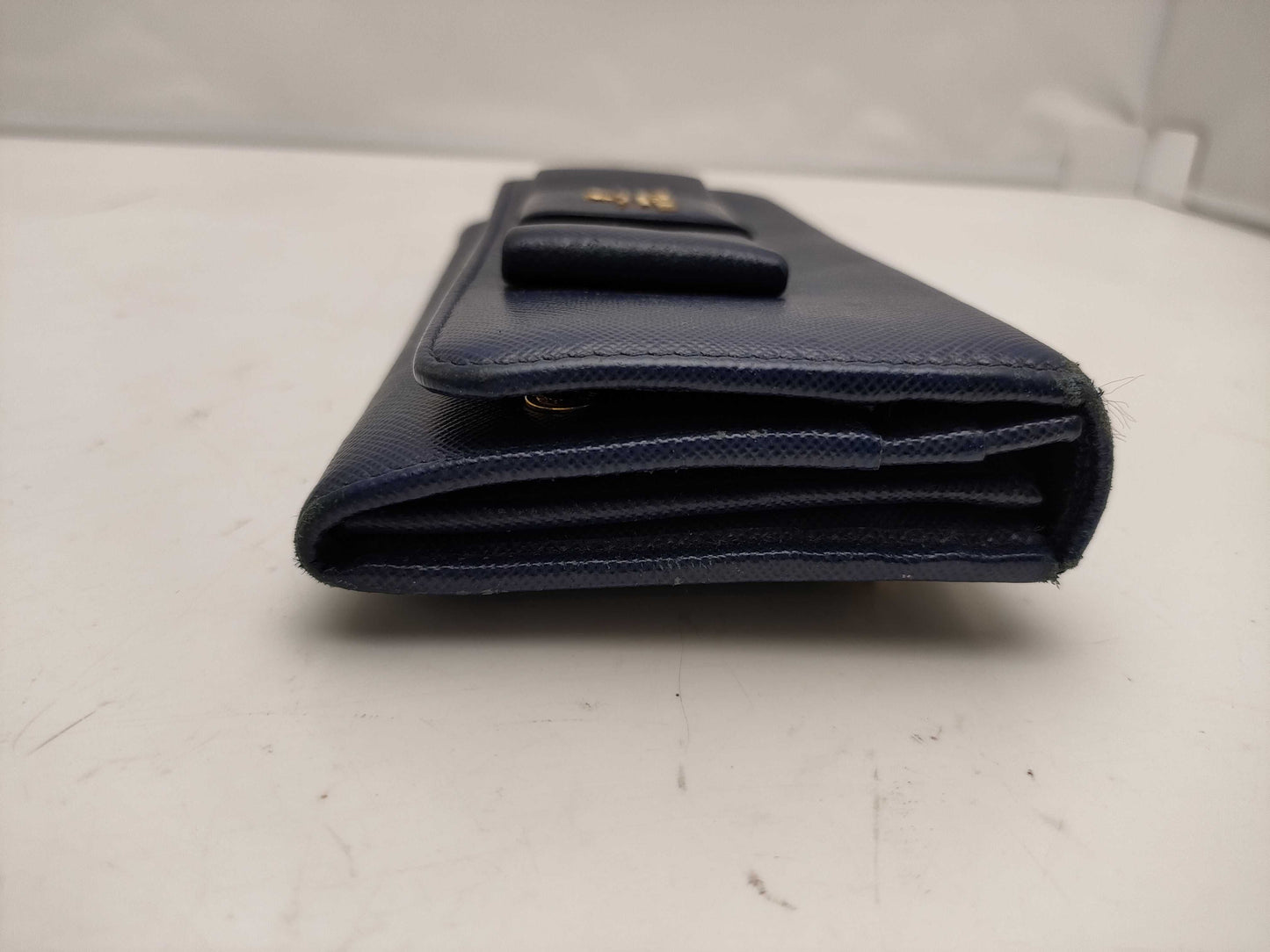 PRADA Saffiano Ribbon Round Long Wallet