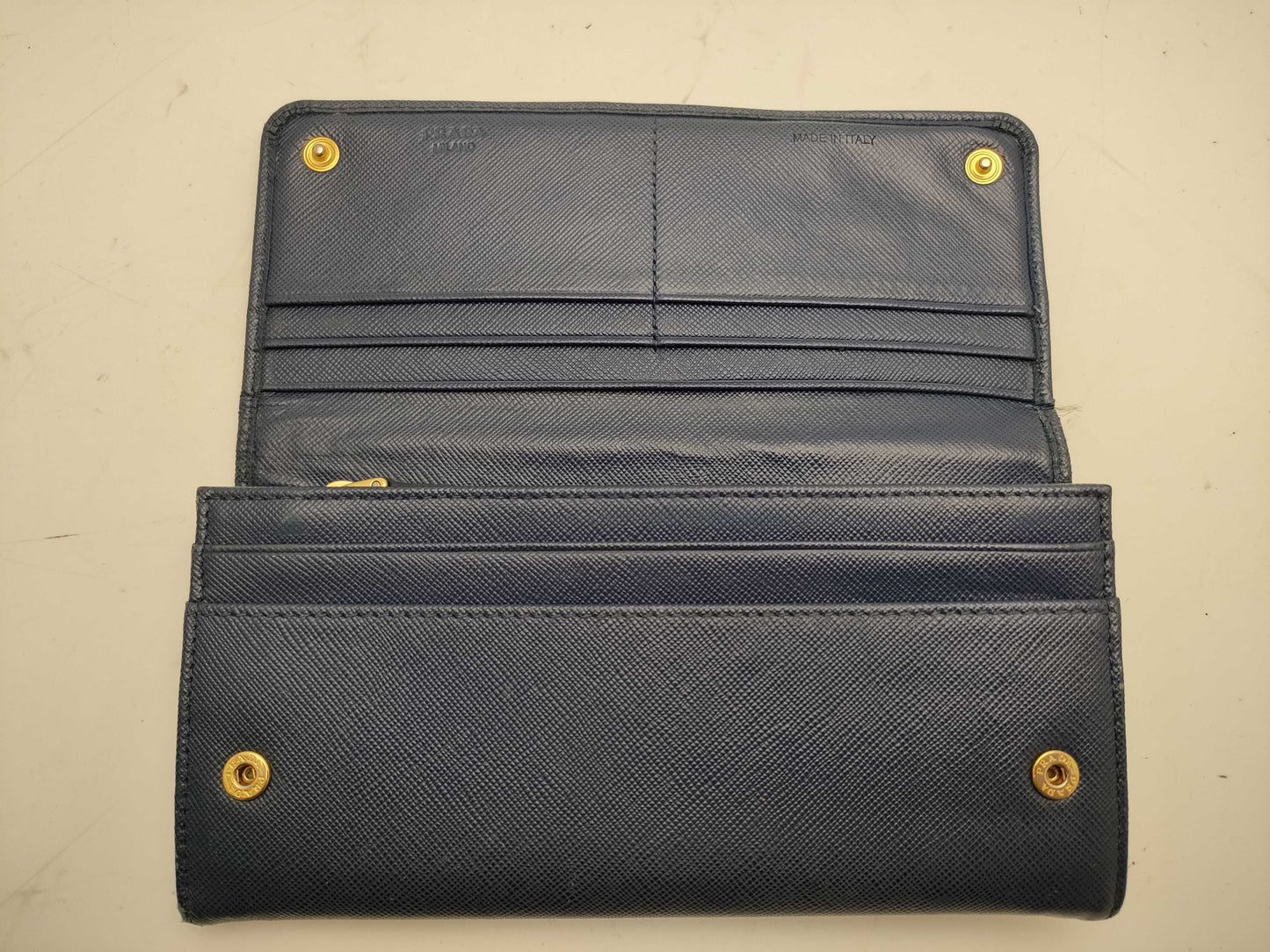 PRADA Saffiano Ribbon Round Long Wallet