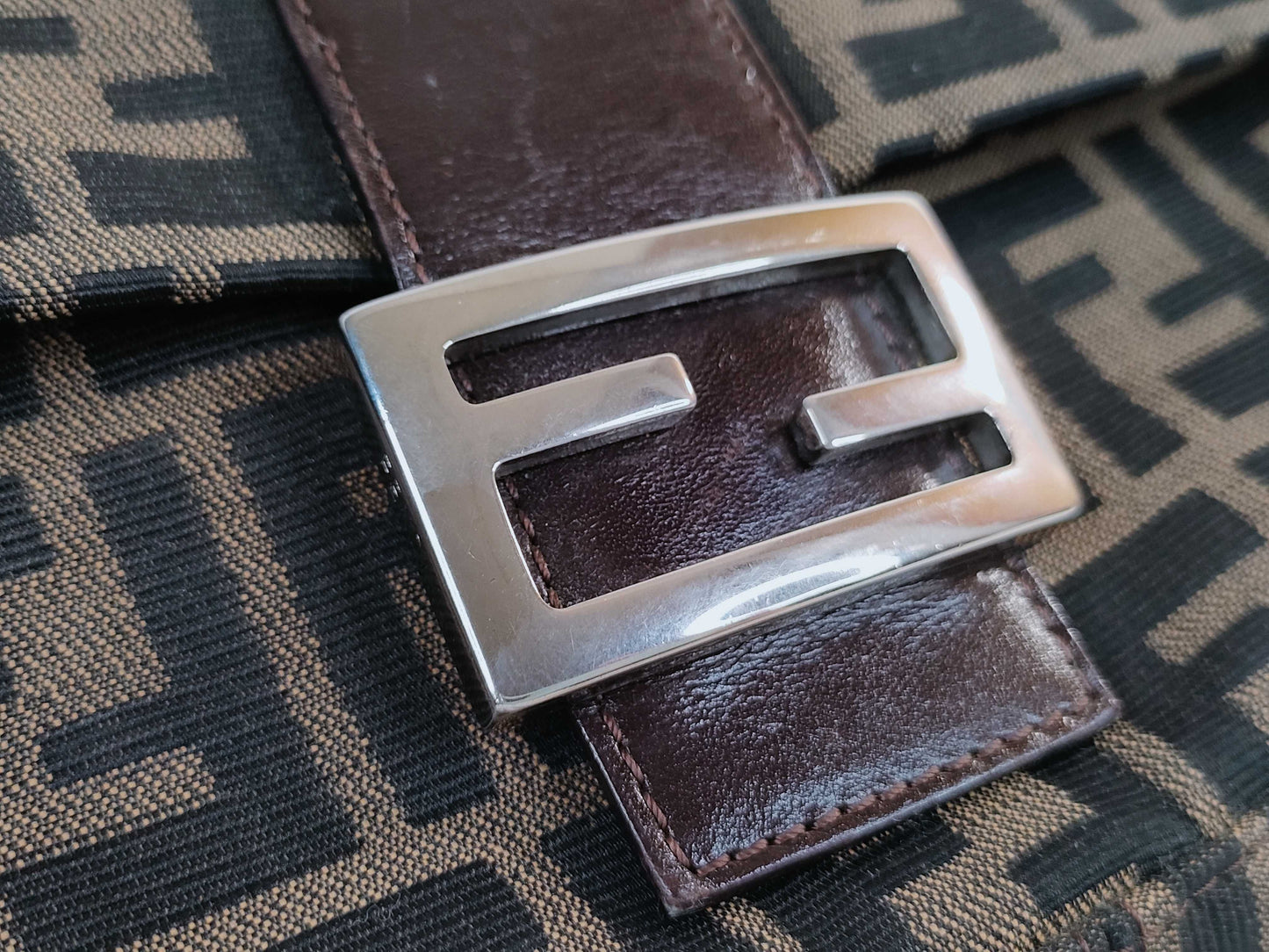FENDI Zucca Mamma Bucket One-Shoulder Handbag