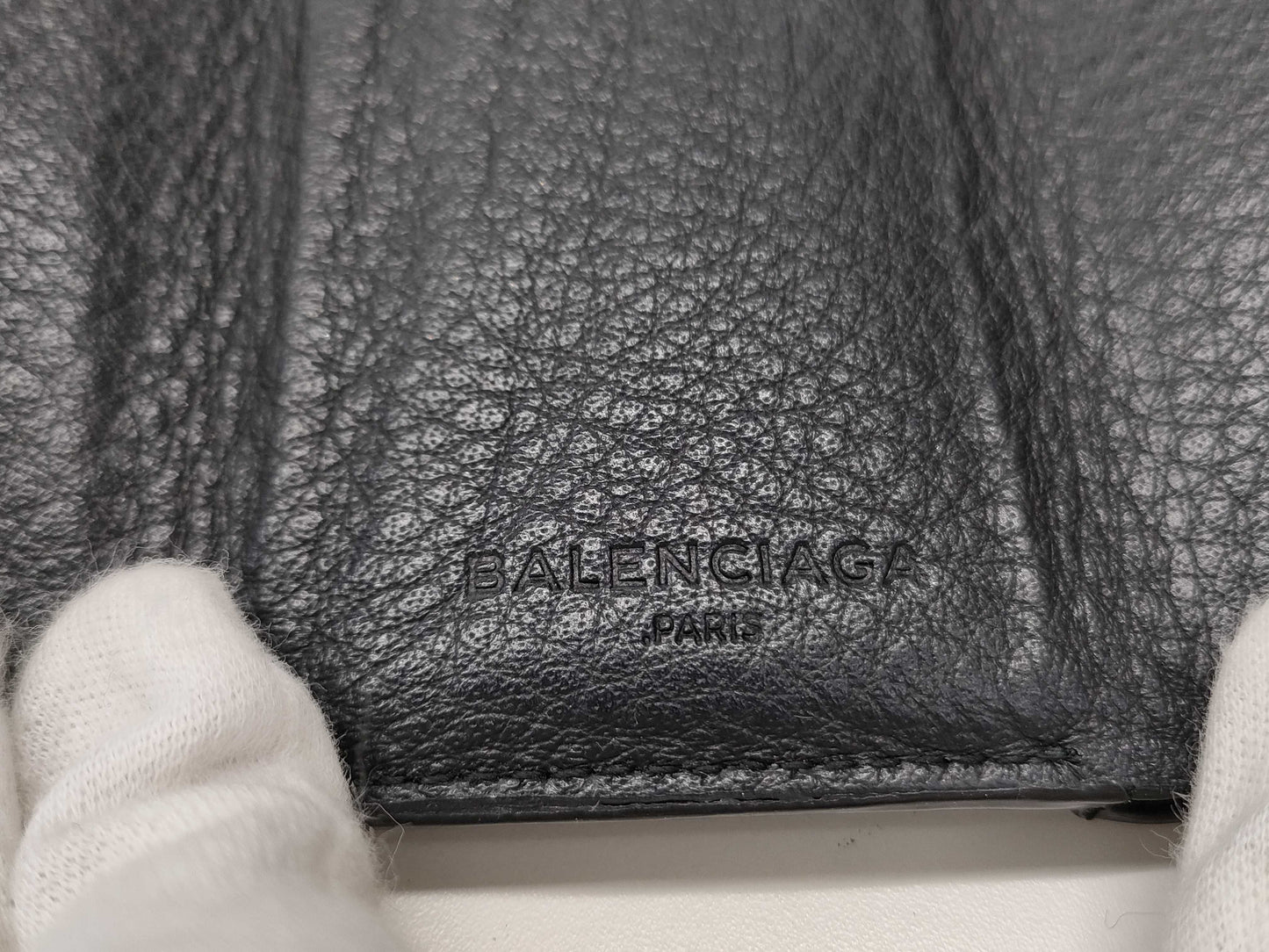 BALENCIAGA Leather Tri-fold Wallet Black 391446 Wallet