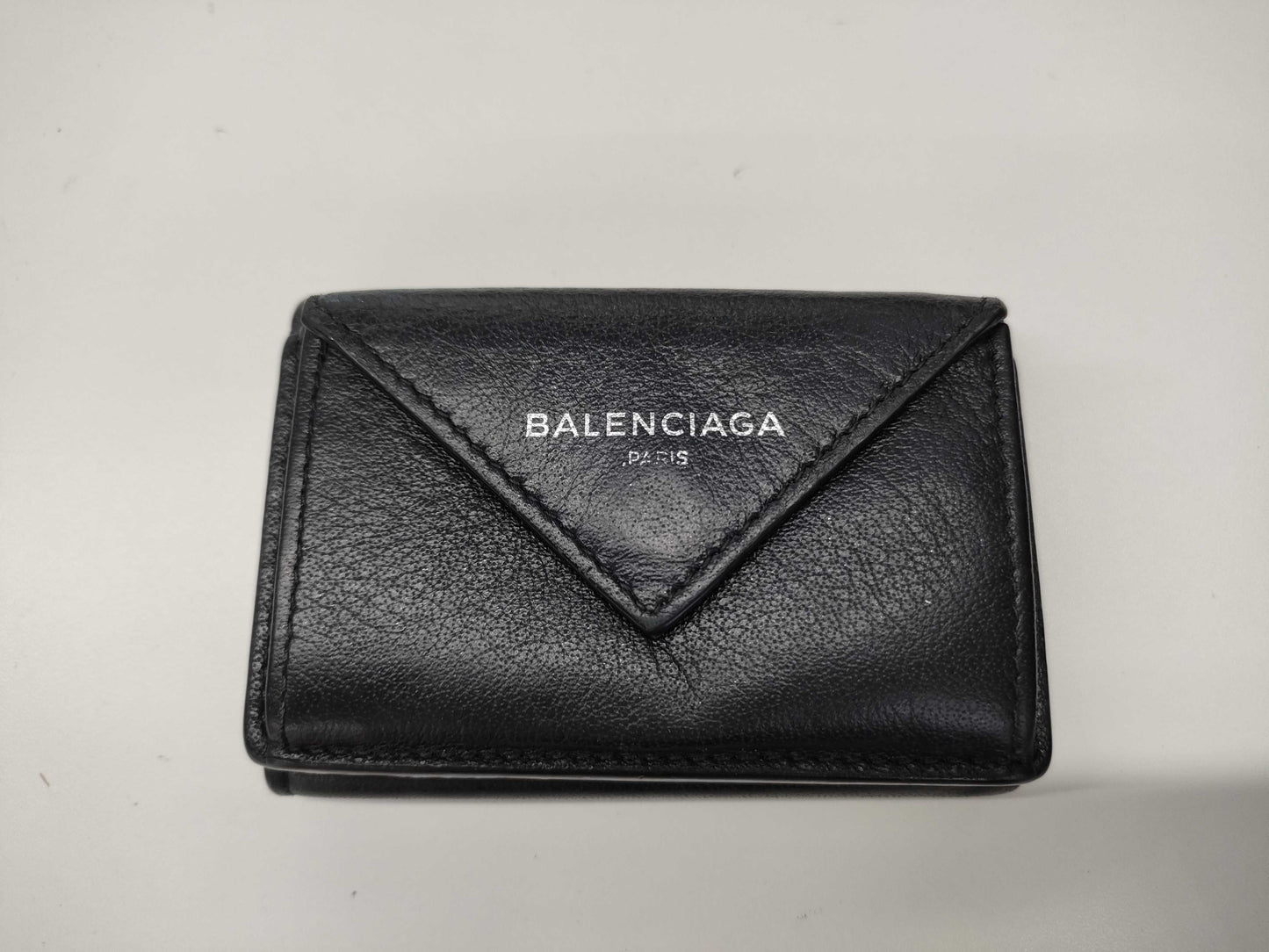 BALENCIAGA Leather Tri-fold Wallet Black 391446 Wallet