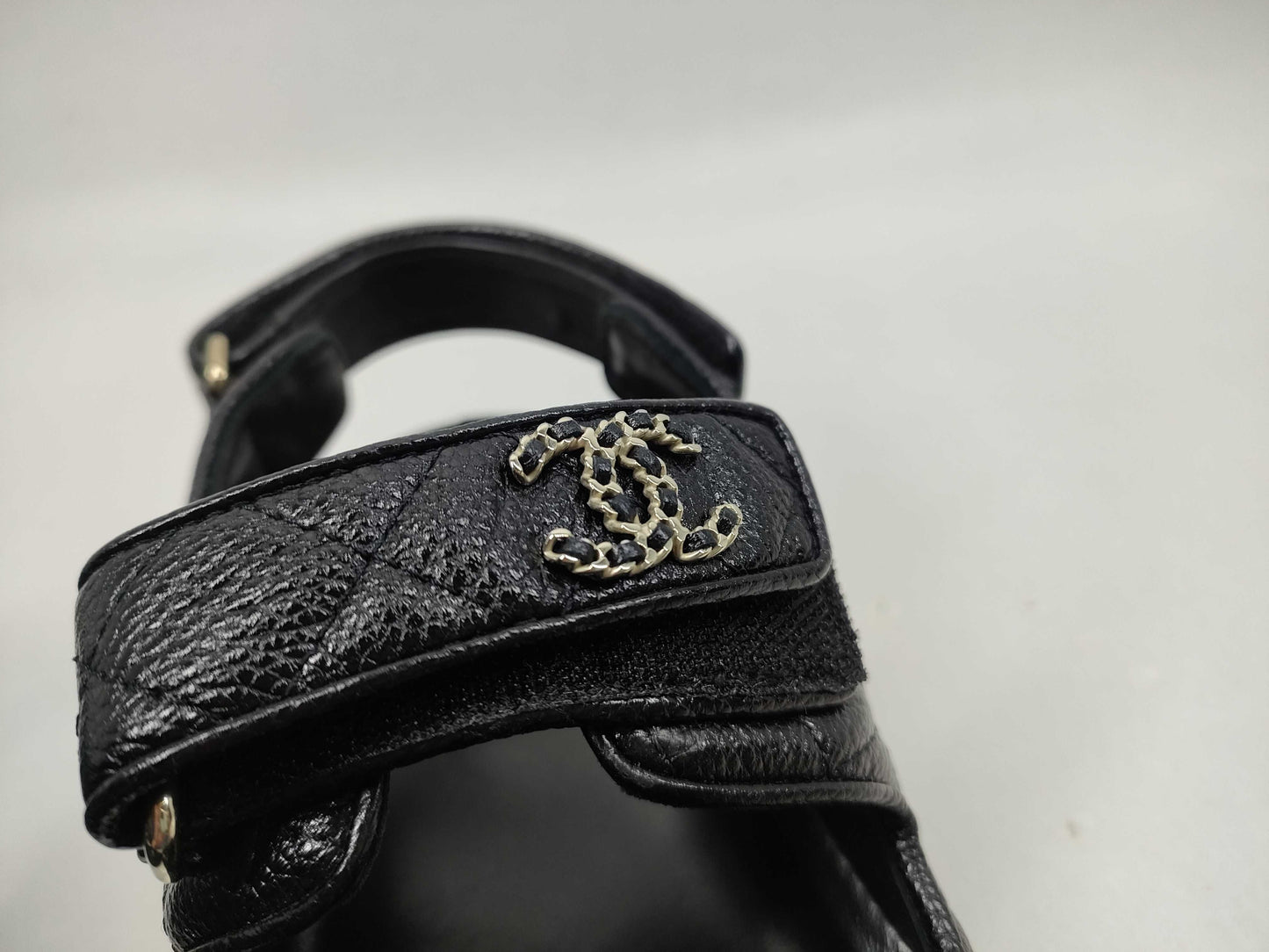 CHANEL Matelasse Gate Sandals/Matelasse/Coco Mark/37C Sandals