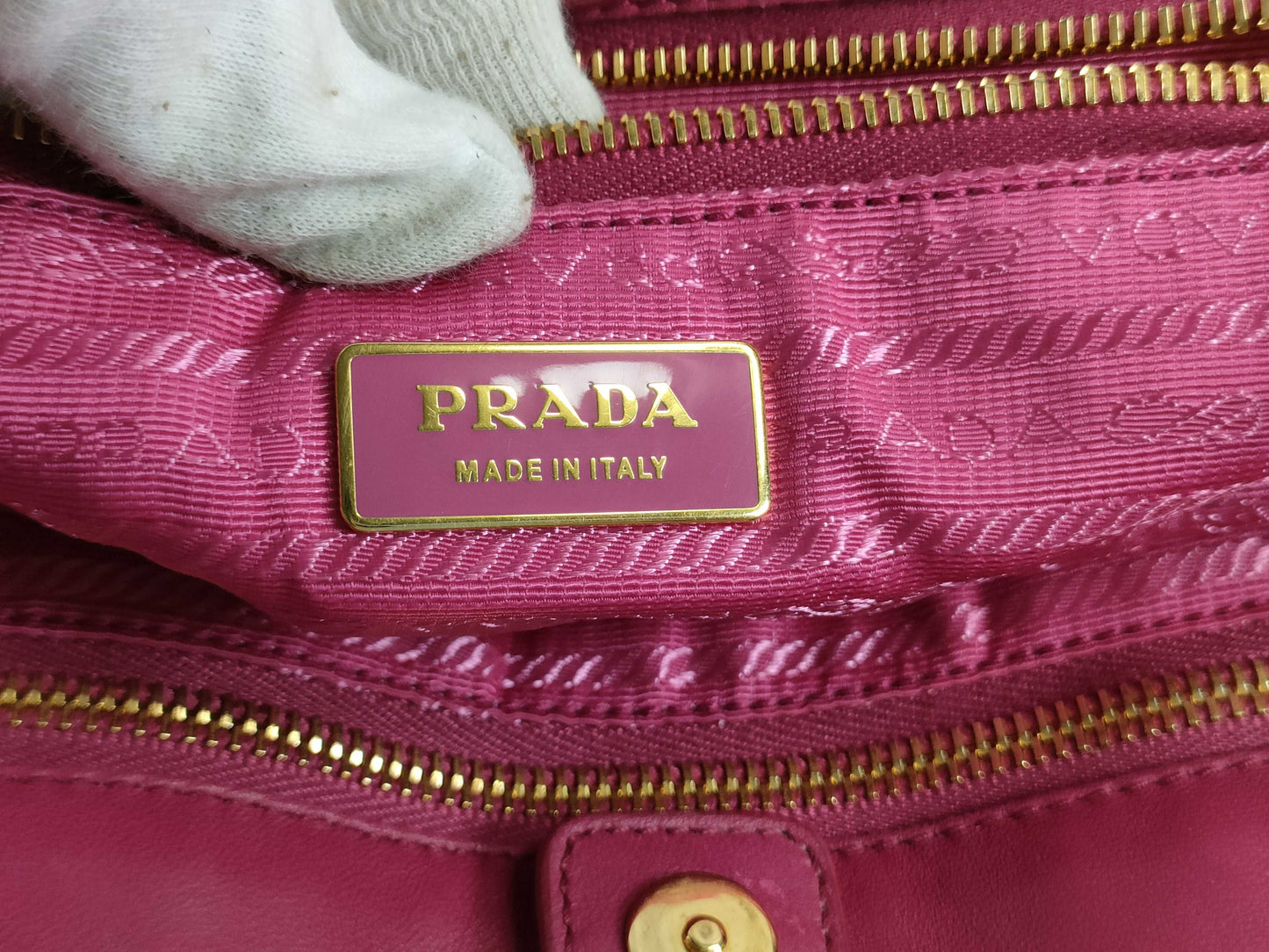 PRADA Nylon Frill Tote Bag/Red Handbag
