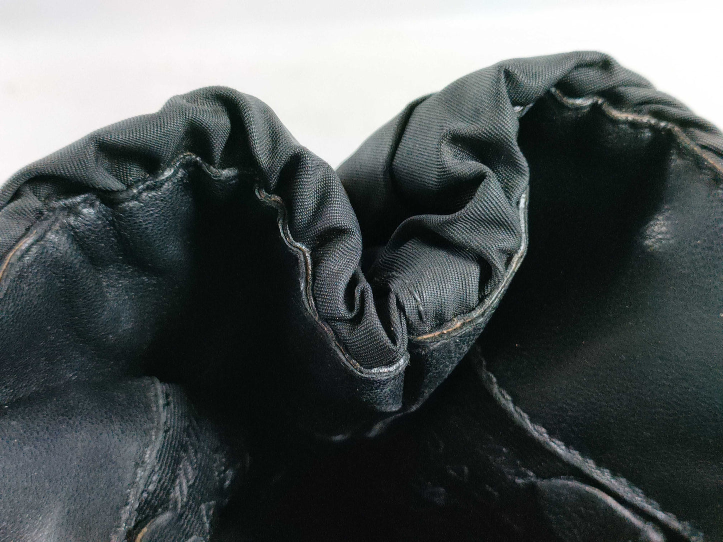 PRADA Nylon Frill Tote Bag/Black Handbag
