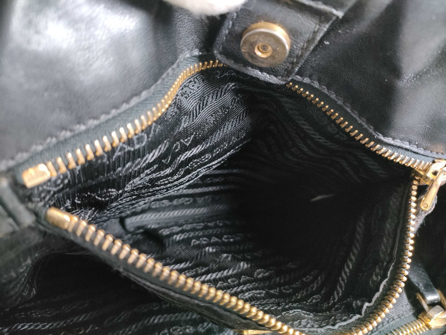 PRADA Nylon Frill Tote Bag/Black Handbag