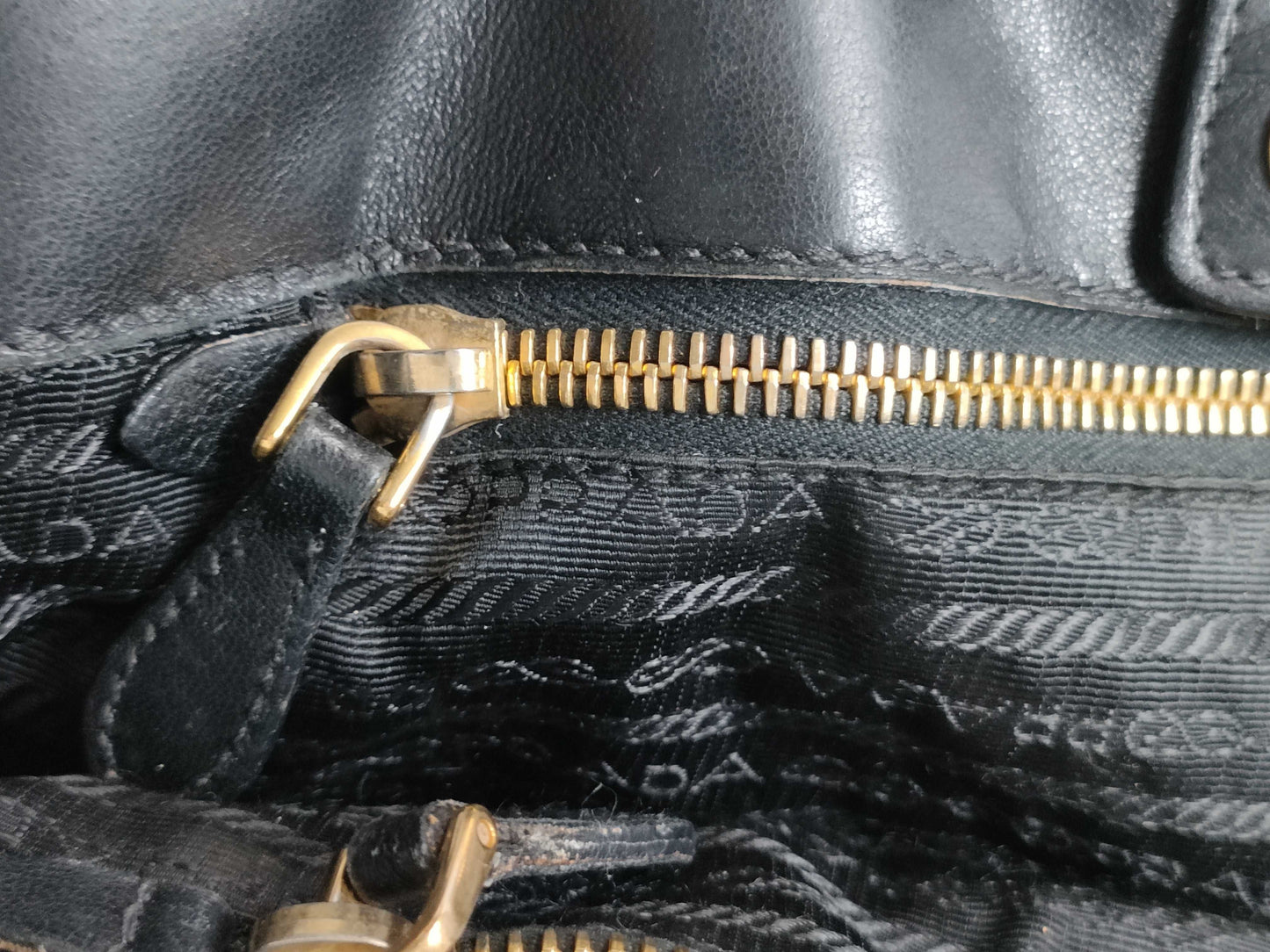 PRADA Nylon Frill Tote Bag/Black Handbag