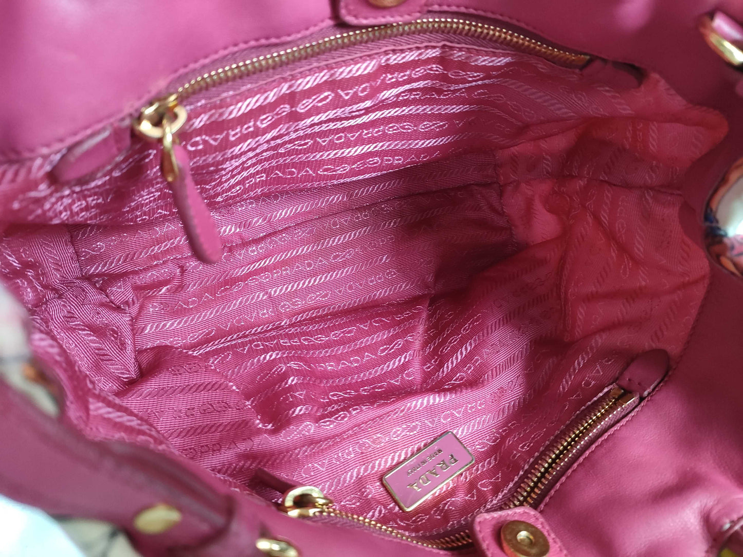 PRADA Floral Print 2-Way Tote Bag Shoulder Bag