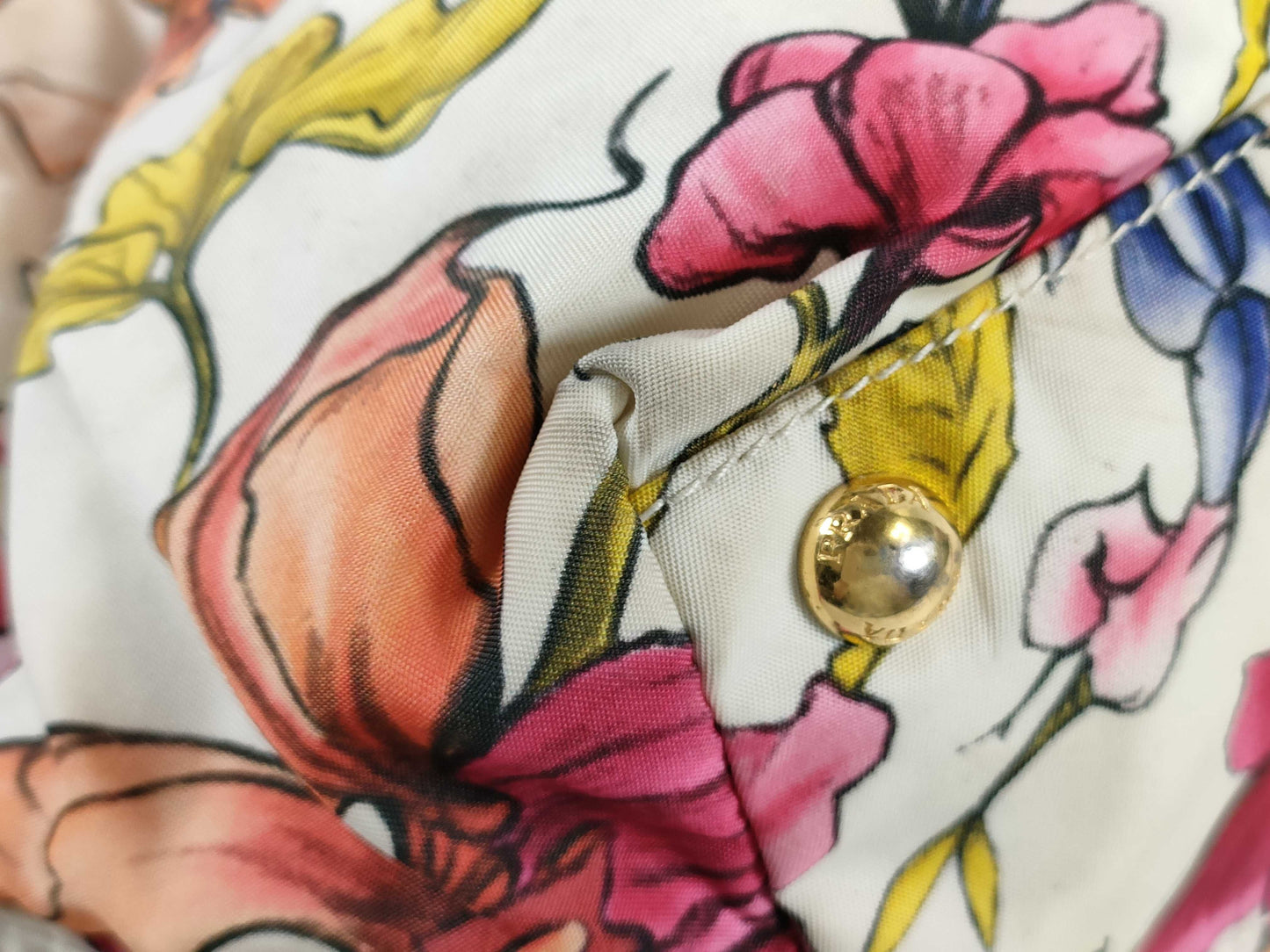 PRADA Floral Print 2-Way Tote Bag Shoulder Bag