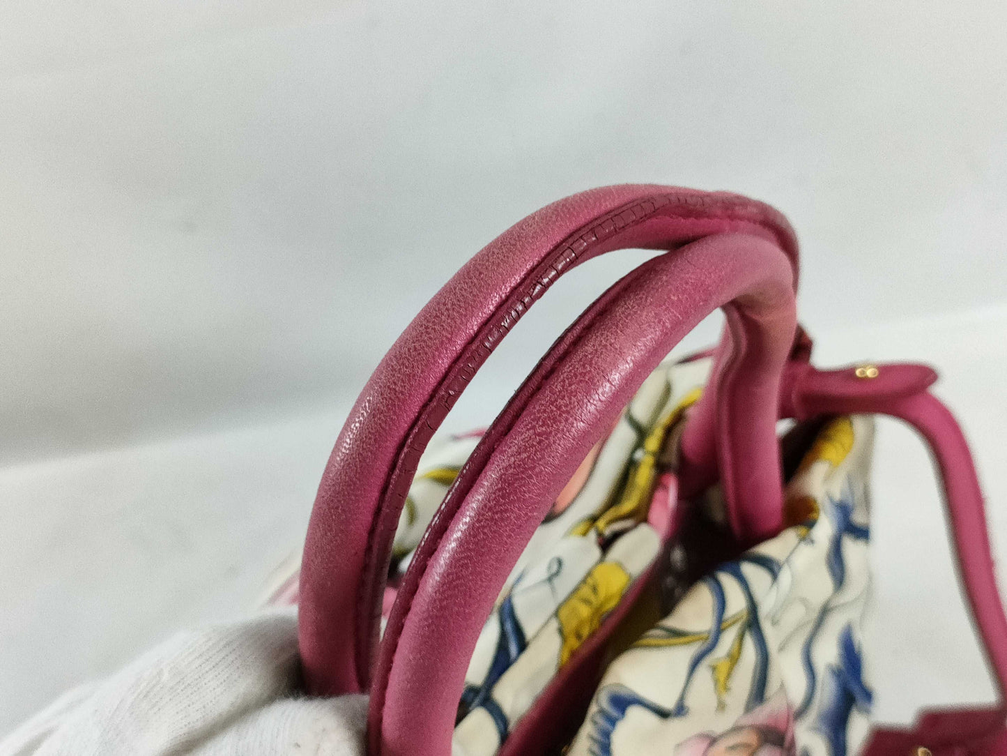 PRADA Floral Print 2-Way Tote Bag Shoulder Bag