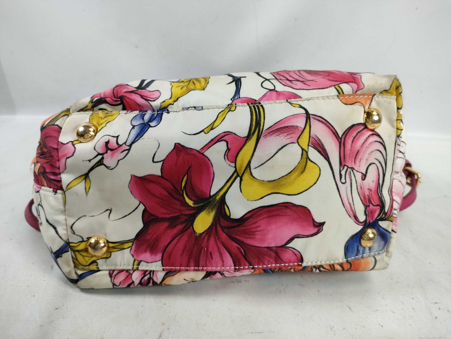 PRADA Floral Print 2-Way Tote Bag Shoulder Bag