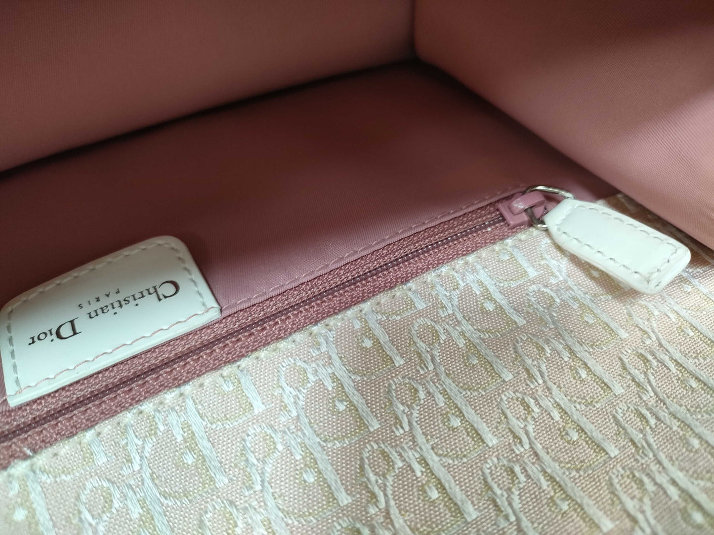 Dior Trotter One-Shoulder Canvas and Leather Shoulder Bag, Pink, 05-MA-0024