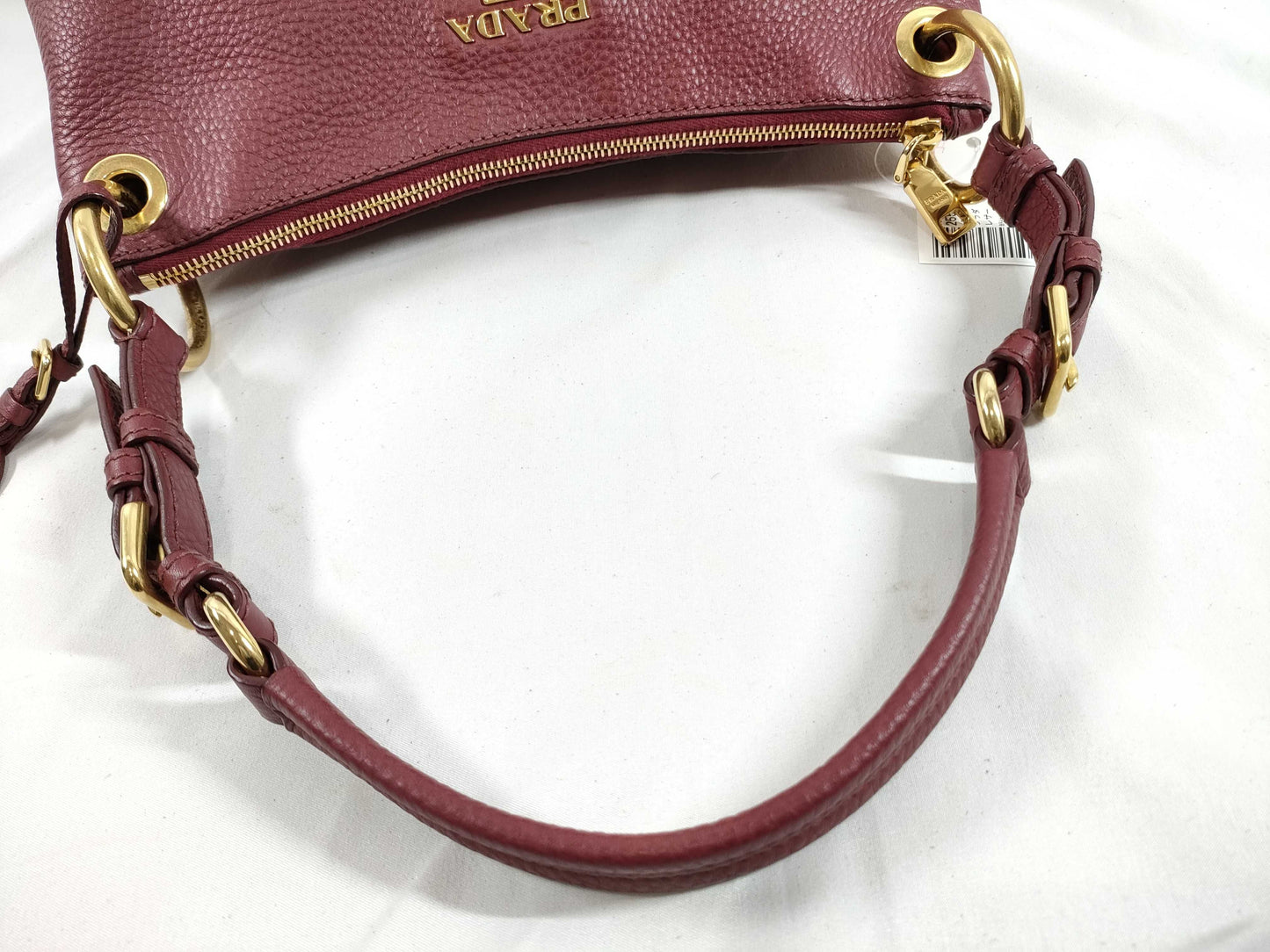 PRADA BR4894 Vitello Dino Burgundy Handbag