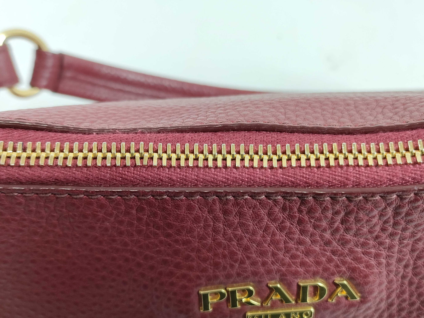 PRADA BR4894 Vitello Dino Burgundy Handbag