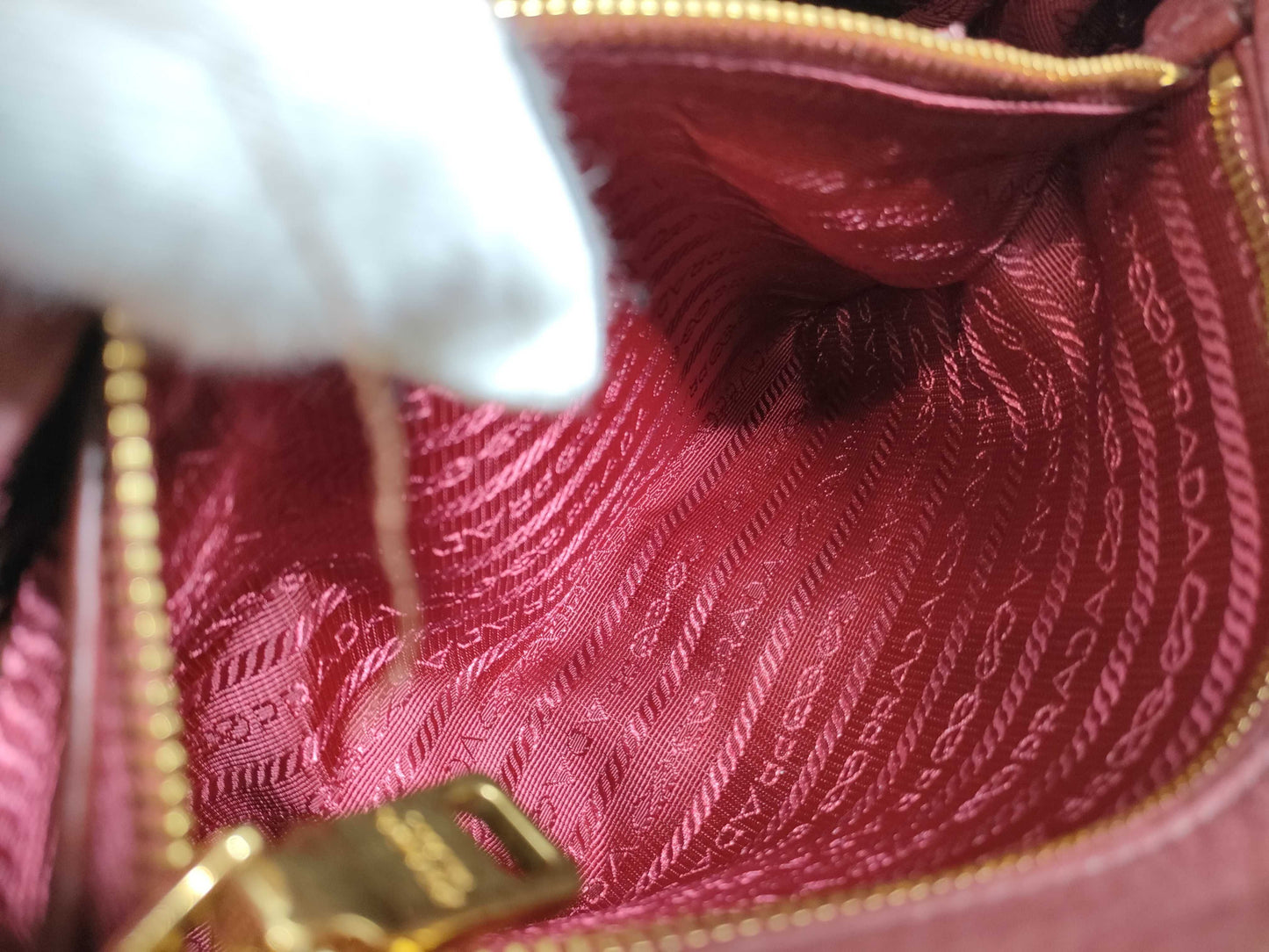 PRADA BR4894 Vitello Dino Burgundy Handbag
